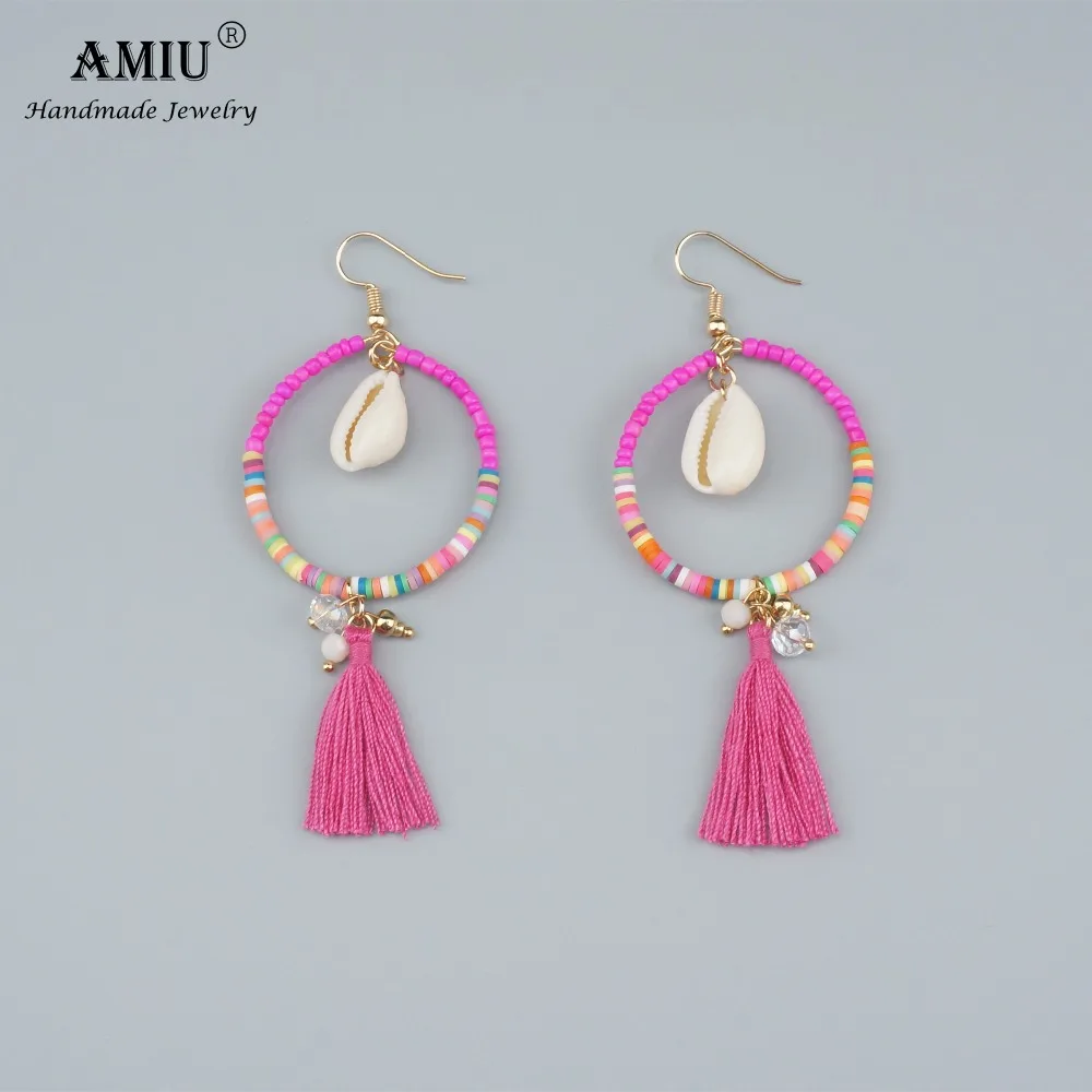 AMIU 2019 Shell Tassel Clay Beads Earring Bohemian Style Women Fashion Charm Colorful Jewelry Design Crystal Tassel Boho Earring
AMIU 2019 Shell Tassel Clay Beads Earring Bohemian Style Women Fashion Charm Colorful Jewelry Design Crystal Tassel Boho Earring