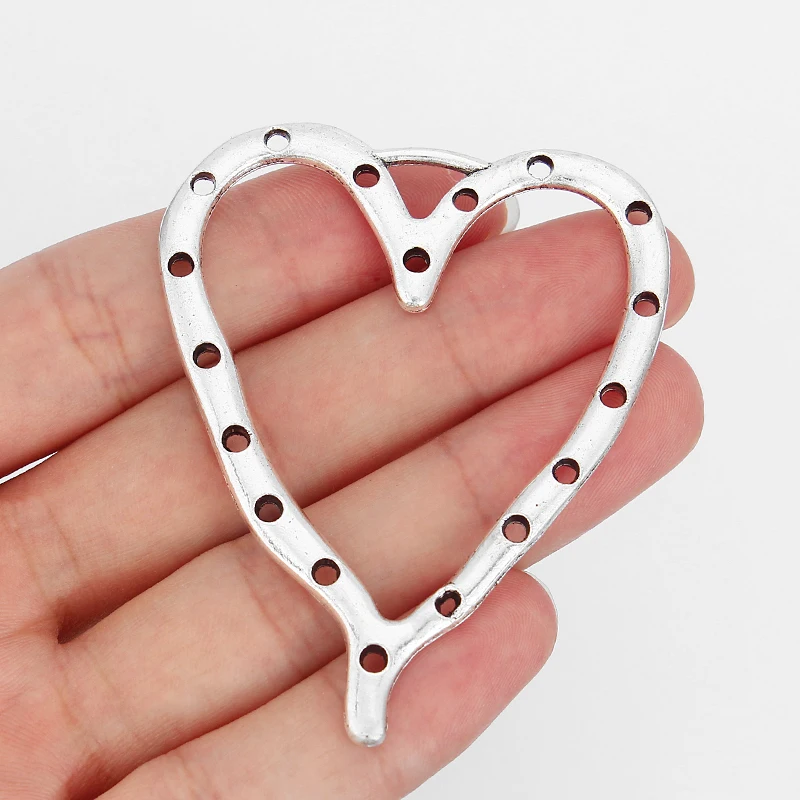 5pcs Large Antique Silver Porous Open Heart Charms Pendants Fit DIY Necklace Jewelry Making Findings 54.5x68mm
5pcs Large Antique Silver Porous Open Heart Charms Pendants Fit DIY Necklace Jewelry Making Findings 54.5x68mm