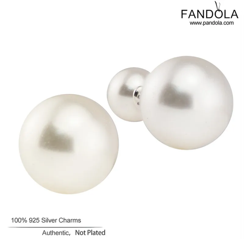 Genuine 925 Sterling Silver Jewelry Luminous White Crystal Pearl Stud Earrings for Women Earings Brincos Pendientes | Украшения и