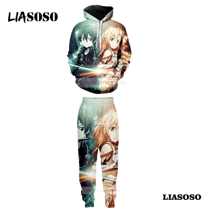 LIASOSO Harajuku Sweatshirt Hooded Hoodies Set Suit Pants 3D Print Unisex Anime Sword Art Online Lovers Jogging Sweatpants A674
LIASOSO Harajuku Sweatshirt Hooded Hoodies Set Suit Pants 3D Print Unisex Anime Sword Art Online Lovers Jogging Sweatpants A674