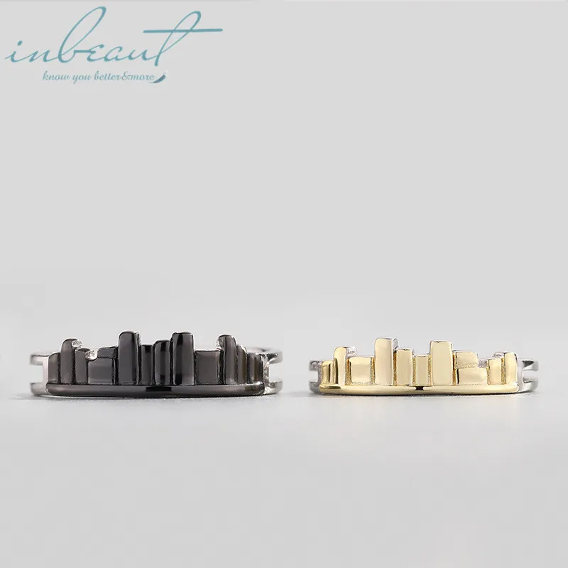 Inbeaut 925 серебро оригинальный дизайн Небесный замок парные кольца женские золотые