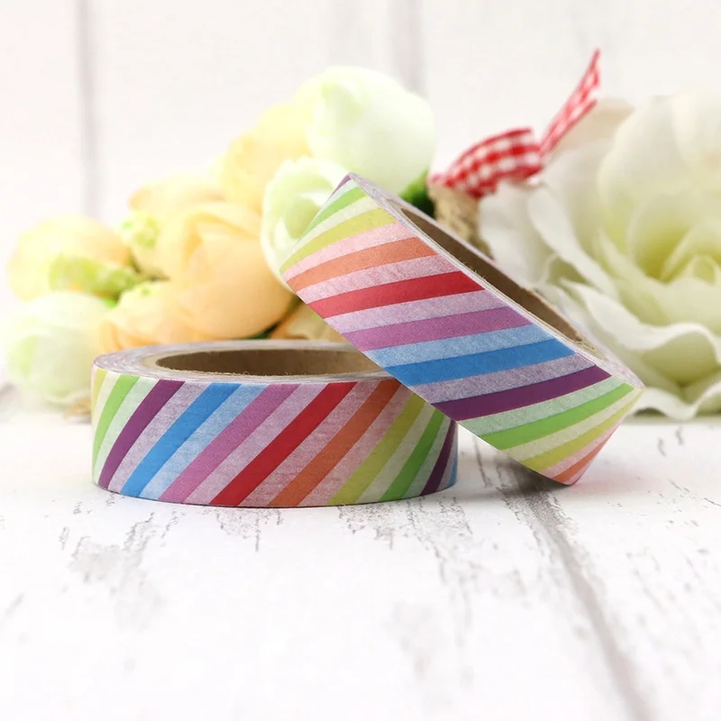 1 roll Washi Tape Paper Colorful Stripes DIY Masking tape Decorative Adhesive Tapes Scrapbooking Stickers Size 15mm*10m
1 roll Washi Tape Paper Colorful Stripes DIY Masking tape Decorative Adhesive Tapes Scrapbooking Stickers Size 15mm*10m