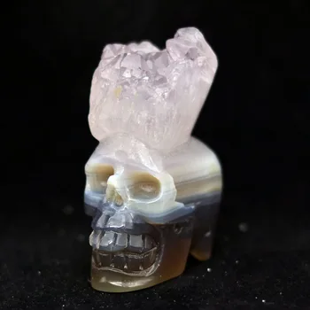 1.77" GEODE CRYSTAL AGATE Handmade Carved Crystal Skull Crystal Realistic Crystal Healing Furnishing Articles Figurine AF66
1.77" GEODE CRYSTAL AGATE Handmade Carved Crystal Skull Crystal Realistic Crystal Healing Furnishing Articles Figurine AF66