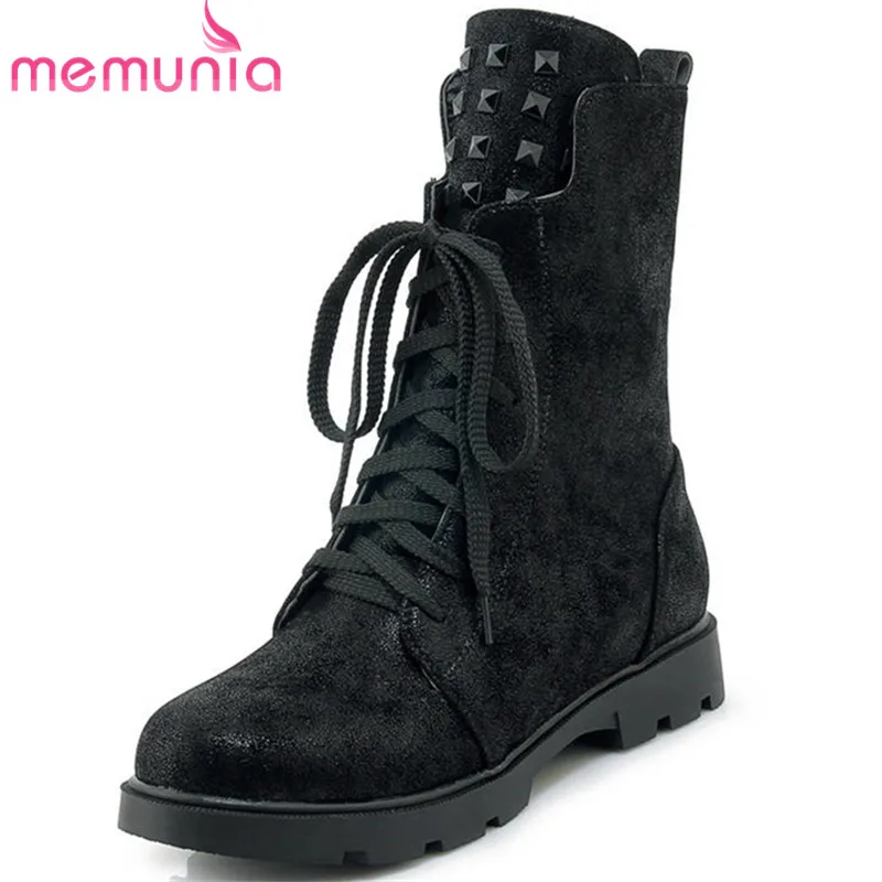 MEMUNIA 2018 big size ankle boots women lace up round toe autumn shoes fashion Motorcycle boots casual med heels shoes woman
MEMUNIA 2018 big size ankle boots women lace up round toe autumn shoes fashion Motorcycle boots casual med heels shoes woman