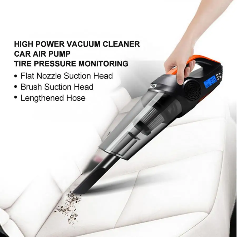 4-in-1 Digital Car Portable Vacuum Cleaner Air Pump Tire Pressure Monitoring Wet Dry Dust Catch accessorie Car Vacuum Cleanr New
4-in-1 Digital Car Portable Vacuum Cleaner Air Pump Tire Pressure Monitoring Wet Dry Dust Catch accessorie Car Vacuum Cleanr New
