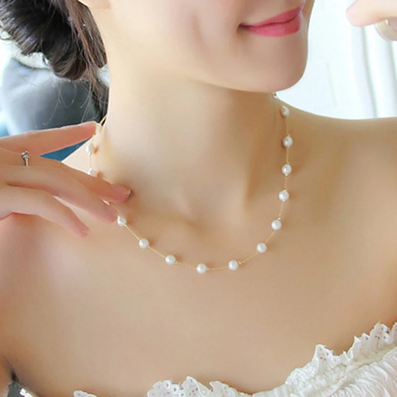 Simple Imitation Pearl Necklaces Fashion Women Wild Clavicle Necklace Rose Silver Color Bijoux Femme Gift For Friends
Simple Imitation Pearl Necklaces Fashion Women Wild Clavicle Necklace Rose Silver Color Bijoux Femme Gift For Friends