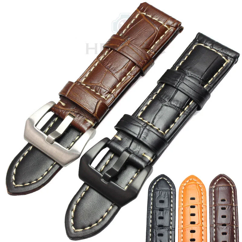 HENGRC Genuine Leather Watchbands 22mm 24mm Men Thick Watch Strap Band Brown Black Wristwatches Accessories For Panerai
HENGRC Genuine Leather Watchbands 22mm 24mm Men Thick Watch Strap Band Brown Black Wristwatches Accessories For Panerai