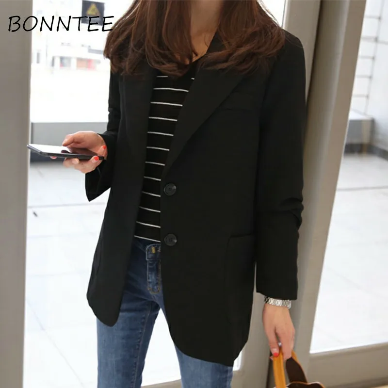 Blazers Women Solid Single Breasted Office Ladies Elegant Slim Coat Korean Style Womens Long Sleeve Outwear Chic Fashion Soft
Blazers Women Solid Single Breasted Office Ladies Elegant Slim Coat Korean Style Womens Long Sleeve Outwear Chic Fashion Soft