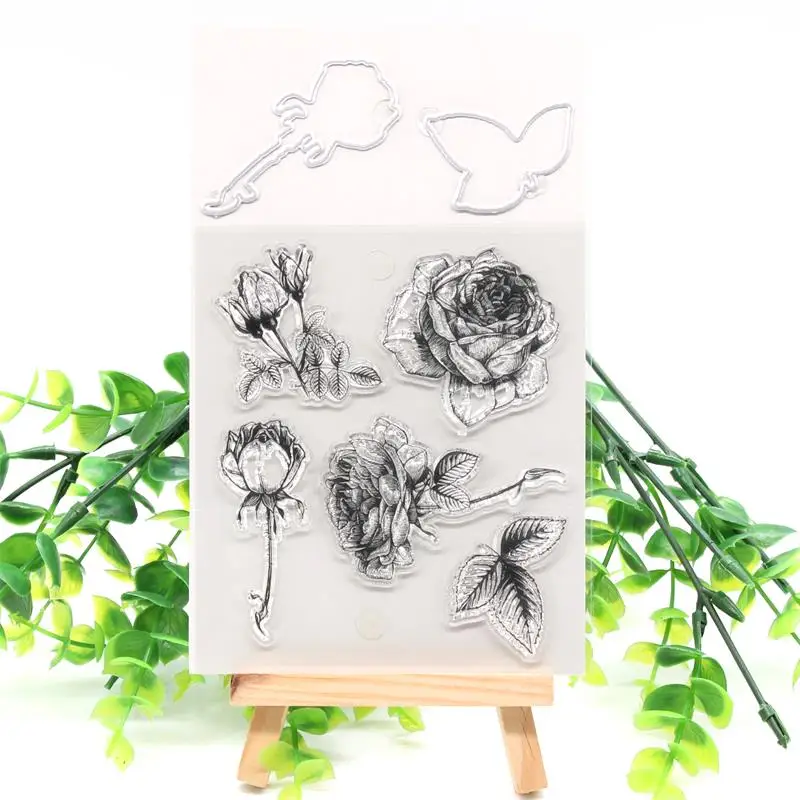 KSCRAFT Rose Clear Silicone Stamps And Cutting Dies for DIY Scrapbooking/Card Making/Kids Fun Decoration Supplies
KSCRAFT Rose Clear Silicone Stamps And Cutting Dies for DIY Scrapbooking/Card Making/Kids Fun Decoration Supplies