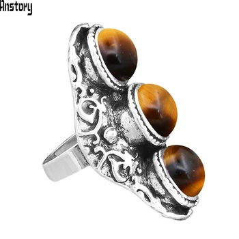 Natural Tigers Eye Lapis Lazuli Adjustable Rings Vintage Look Antique Silver Plated Three Stone Ring For Women Fashion Jewelry
Natural Tigers Eye Lapis Lazuli Adjustable Rings Vintage Look Antique Silver Plated Three Stone Ring For Women Fashion Jewelry