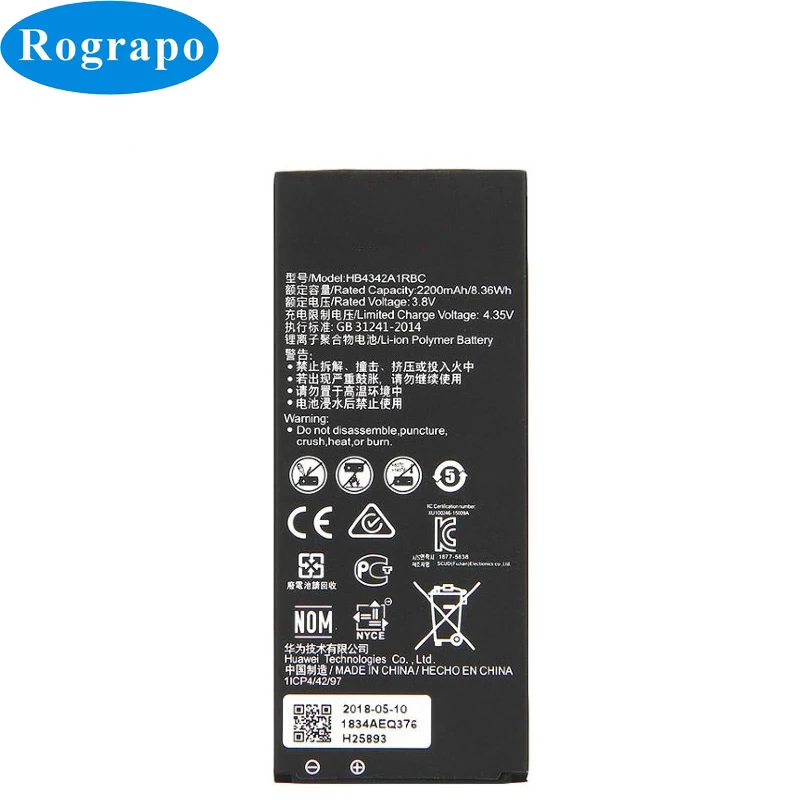 2200mAh HB4342A1RBC Mobile Phone Replacement Battery For Huawei Honor 4A Y6 SCL-01 SCL-04 SCC-21 /Honor 5A LYO-L21
2200mAh HB4342A1RBC Mobile Phone Replacement Battery For Huawei Honor 4A Y6 SCL-01 SCL-04 SCC-21 /Honor 5A LYO-L21