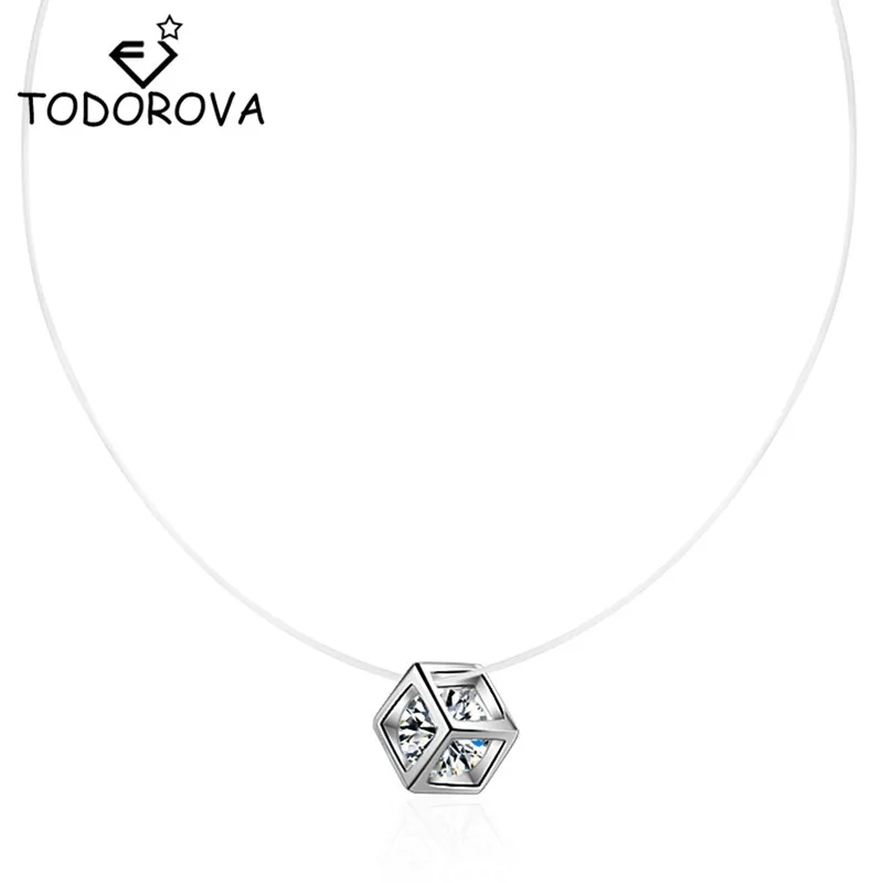 Todorova Dazzling AAA Cubic Zircon Cube Square Pendant Necklace Women Girls Invisible Transparent Fishing Line Fish Wire Choker
Todorova Dazzling AAA Cubic Zircon Cube Square Pendant Necklace Women Girls Invisible Transparent Fishing Line Fish Wire Choker