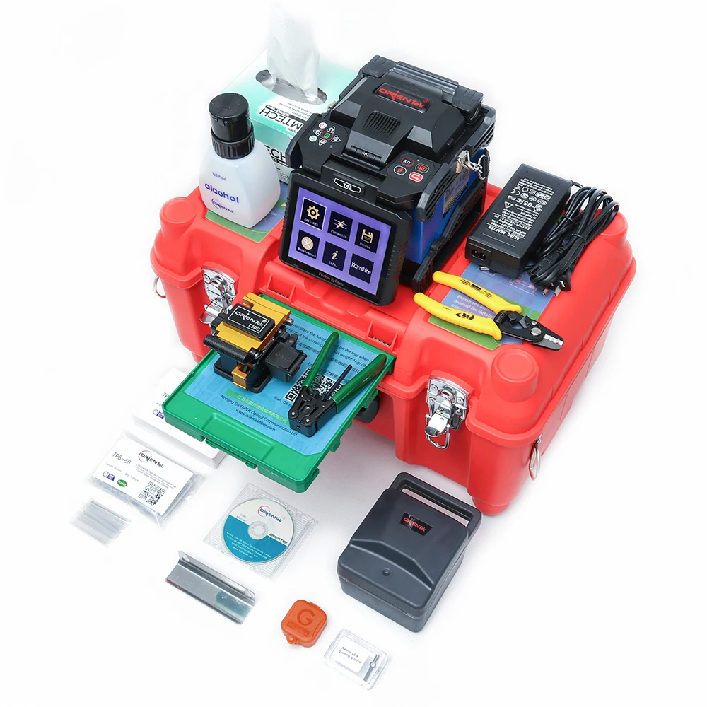 Orientek T43 Fusion Splicer FTTH Optic Welding Machine Fiber Splicing Machine fusionadora fibra óptica
Orientek T43 Fusion Splicer FTTH Optic Welding Machine Fiber Splicing Machine fusionadora fibra óptica