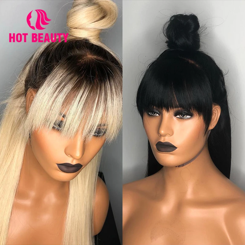 Hot Beauty Hair 250 High Density Lace Front Human Hair Wigs Lace Frontal Wig With Clip In Bang Straight 1b/613 1b/brown Wigs
Hot Beauty Hair 250 High Density Lace Front Human Hair Wigs Lace Frontal Wig With Clip In Bang Straight 1b/613 1b/brown Wigs