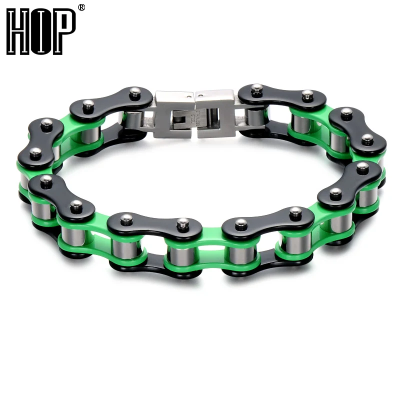 HIP Mens Bicycle Chain Motorcycle Link Chain Bracelets Bangles Trendy Green 316L Stainless Steel Bracelets for Men Jewelry
HIP Mens Bicycle Chain Motorcycle Link Chain Bracelets Bangles Trendy Green 316L Stainless Steel Bracelets for Men Jewelry