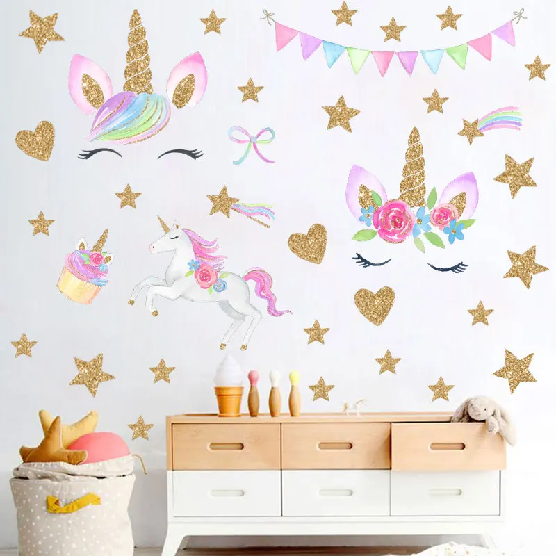 2019 New Colorful Unicorn Party Stickers Kids Room Wall Decor Heart Stars Sticker Muraux diy Children Adesivo de Parede W146
2019 New Colorful Unicorn Party Stickers Kids Room Wall Decor Heart Stars Sticker Muraux diy Children Adesivo de Parede W146