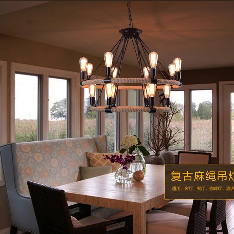 6/8/14 arms E27 indoor lighting chandelier wrought iron hemp rope creative retro industrial lighting hanging light fixtures
6/8/14 arms E27 indoor lighting chandelier wrought iron hemp rope creative retro industrial lighting hanging light fixtures