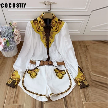 Spring Summer Fashion Luxury 2 piece set Women 2019 Embroidery Lantern Sleeve White Shirt Tops + Shorts two piece outfits
Spring Summer Fashion Luxury 2 piece set Women 2019 Embroidery Lantern Sleeve White Shirt Tops + Shorts two piece outfits