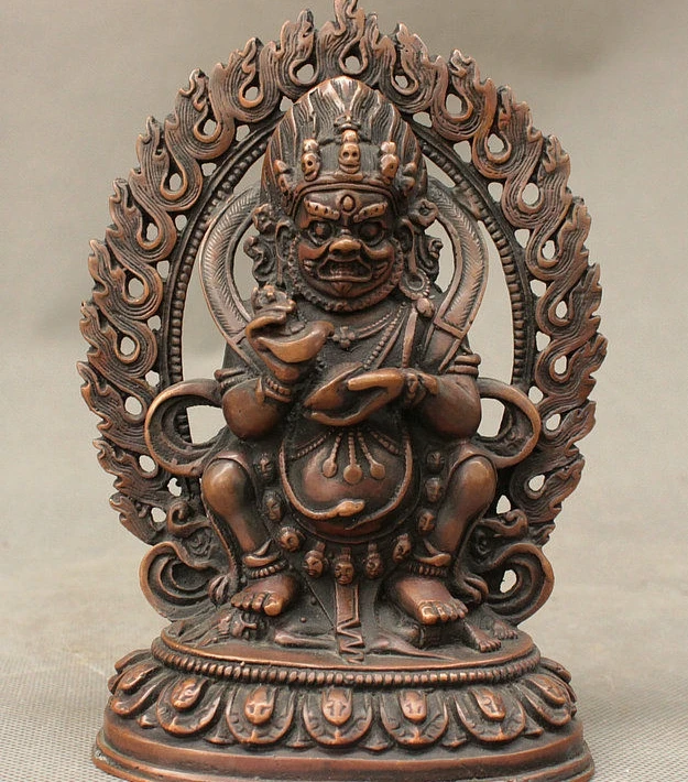 Tibetan Buddhism Bronze Black Jambhala God Mahakala Wrathful Deity Buddha Statue
Tibetan Buddhism Bronze Black Jambhala God Mahakala Wrathful Deity Buddha Statue
