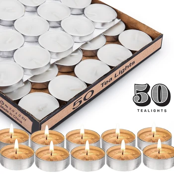 Tea Light Candles, White Unscented Travel, Centerpiece, Decorative Wedding Candle, 4 Hour Burn Time, Pressed Wax, 50 Bulk Pack
Tea Light Candles, White Unscented Travel, Centerpiece, Decorative Wedding Candle, 4 Hour Burn Time, Pressed Wax, 50 Bulk Pack