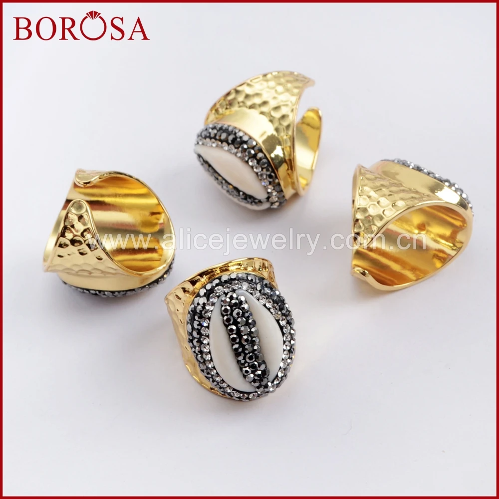 BOROSA 5/10PCS Natural Shell Open Ring for Women Crystal Pave Cowrie Shell Gold Ring Seashells Adjustable Rings JAB936
BOROSA 5/10PCS Natural Shell Open Ring for Women Crystal Pave Cowrie Shell Gold Ring Seashells Adjustable Rings JAB936