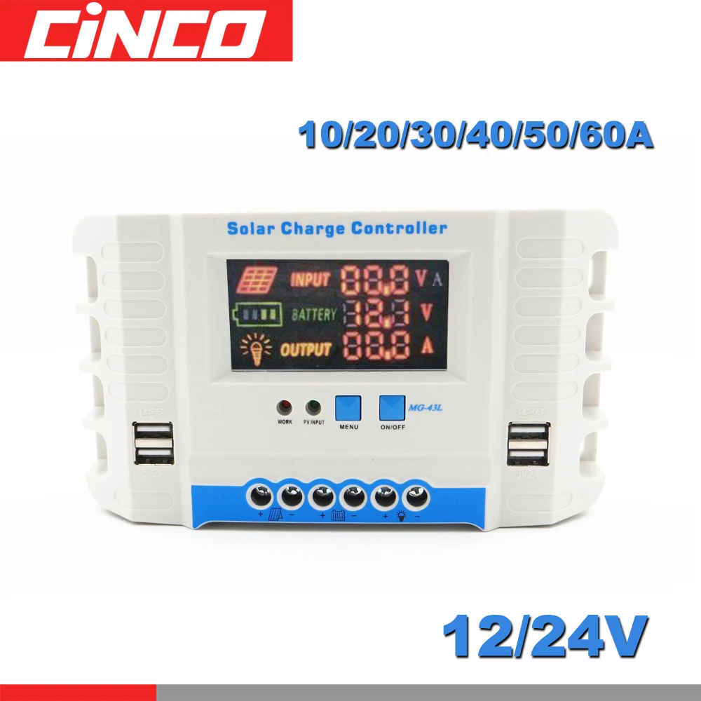 60 50 40 30 20 10 A Amp 24V 12V Auto Solar Panel Battery Charge Controller PWM LCD Display Solar Collector Regulator USB two
60 50 40 30 20 10 A Amp 24V 12V Auto Solar Panel Battery Charge Controller PWM LCD Display Solar Collector Regulator USB two