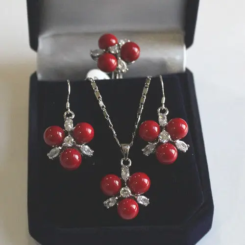 hot sell new - 8mm red shell pearl earring pendant ring#7/8/9
hot sell new - 8mm red shell pearl earring pendant ring#7/8/9