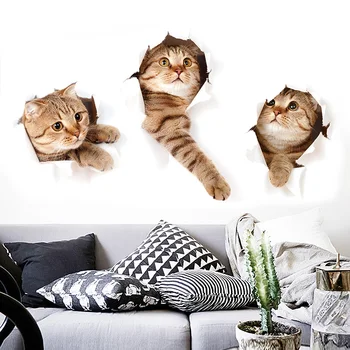 3D three Cat Wall Sticker Hole View Bathroom Toilet Living Room Home Decor Decal Poster Background Combination Wall Stickers 
3D three Cat Wall Sticker Hole View Bathroom Toilet Living Room Home Decor Decal Poster Background Combination Wall Stickers