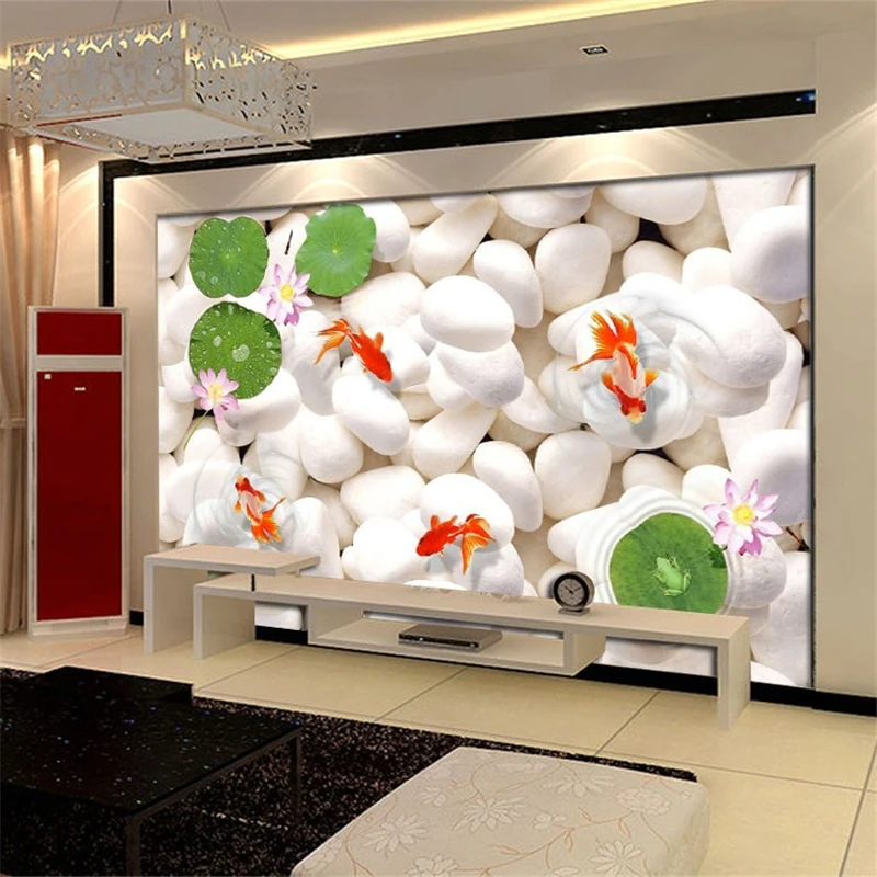 beibehang Custom 3D Wallpaper for living room TV Background lotus goldfish flash stone wall covering mural wall paper home decor
beibehang Custom 3D Wallpaper for living room TV Background lotus goldfish flash stone wall covering mural wall paper home decor