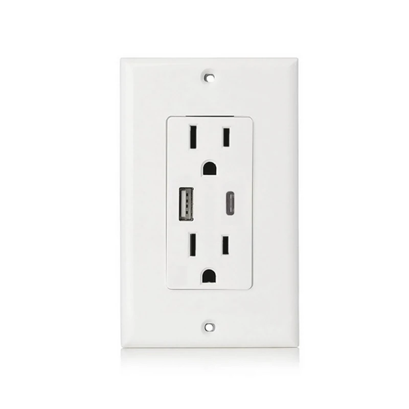 US Standard 2.1A Wall Socket Type-A Type C USB charge Power Adapter Outlets Universal Plug,Tamper Resistant Duplex Receptacle
US Standard 2.1A Wall Socket Type-A Type C USB charge Power Adapter Outlets Universal Plug,Tamper Resistant Duplex Receptacle