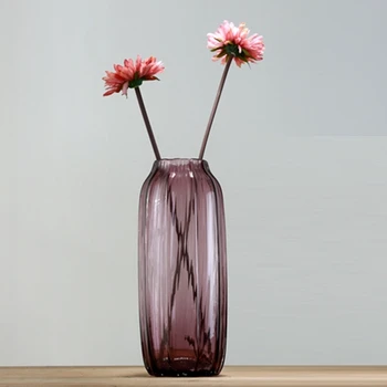 European Creative Vase / Vertical Stripes Colored Transparent Glass Floral Ornaments /Hydroponics Vase /Home Furnishing Crafts M
European Creative Vase / Vertical Stripes Colored Transparent Glass Floral Ornaments /Hydroponics Vase /Home Furnishing Crafts M