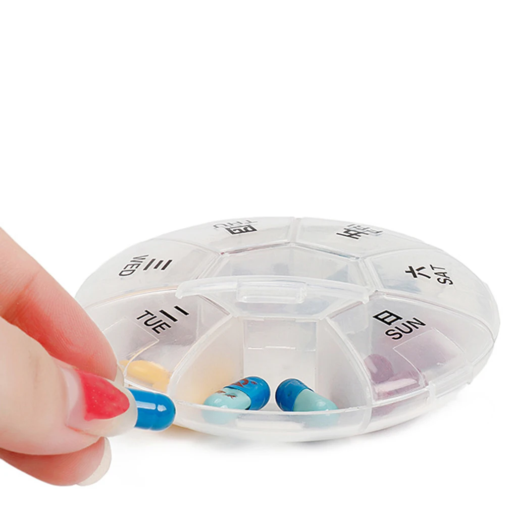 Portable Plastic Pill Storage Box Weekly 7-Days Round Vitamins Organizer Medicine Dispenser Holder
Portable Plastic Pill Storage Box Weekly 7-Days Round Vitamins Organizer Medicine Dispenser Holder