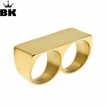 Fashion Punk Two fingers Ring Gold Color Stainless Steel For Men Women Wedding Rings Party Jewelry Drop Shipping jewelry
Fashion Punk Two fingers Ring Gold Color Stainless Steel For Men Women Wedding Rings Party Jewelry Drop Shipping jewelry