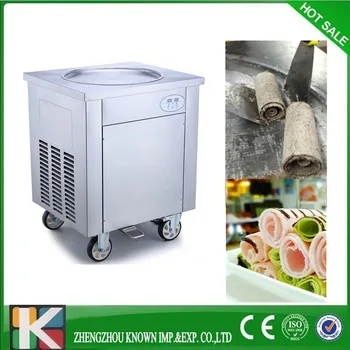Stainless steel single flat pan fried ice cream machine 
Stainless steel single flat pan fried ice cream machine