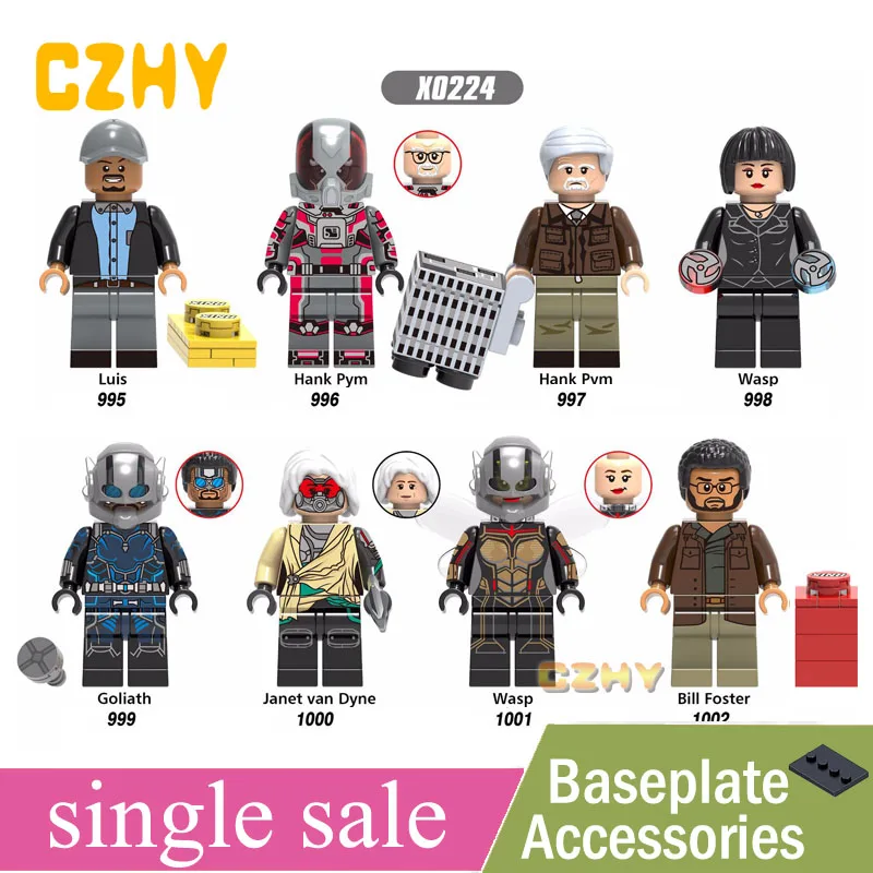 Antman Luis Hank Pym Wasp Goliath Janet van Dyne Bill Foster Avengers Infinity War Blocks Build Toys Pop Figures X0224
Antman Luis Hank Pym Wasp Goliath Janet van Dyne Bill Foster Avengers Infinity War Blocks Build Toys Pop Figures X0224