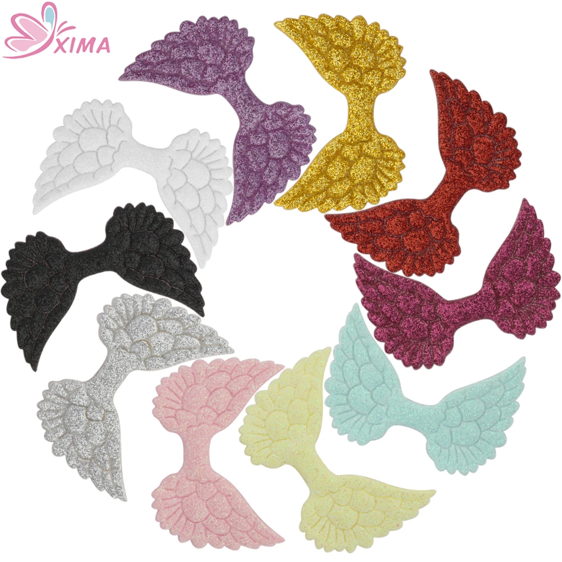 XIMA 20pcs/lot 5CM Glitter Wings Apparel Sewing Patch Fashion Handmade Accessories No Hair Bows No Clips DIY Hair Accessories
XIMA 20pcs/lot 5CM Glitter Wings Apparel Sewing Patch Fashion Handmade Accessories No Hair Bows No Clips DIY Hair Accessories