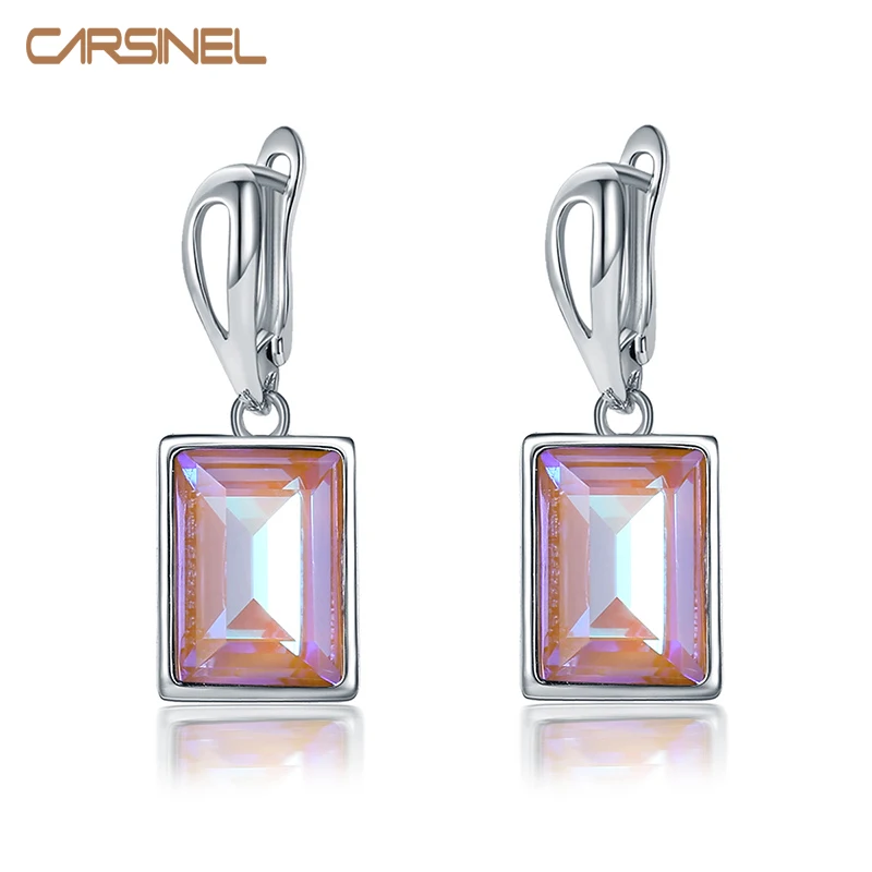 CARSINEL Brand Square Tourmaline Cubic Zirconia Hoop Earrings For Women Fashion Rose Gold Silver Wedding Party Jewelry ER0644
CARSINEL Brand Square Tourmaline Cubic Zirconia Hoop Earrings For Women Fashion Rose Gold Silver Wedding Party Jewelry ER0644
