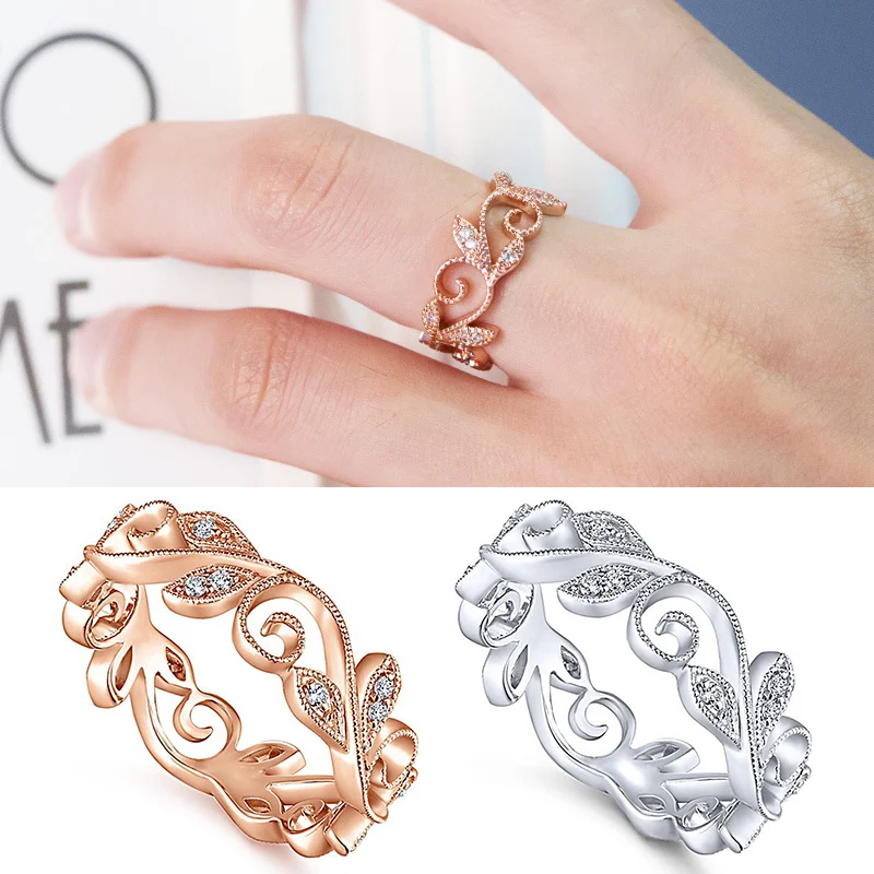 Seaside Size6/7/8/9/10 Crystal Silver Unique Flower Ring Exquesite 1PC Women Beautiful Leaf Rose Golden Vine leaves Zircon Party
Seaside Size6/7/8/9/10 Crystal Silver Unique Flower Ring Exquesite 1PC Women Beautiful Leaf Rose Golden Vine leaves Zircon Party