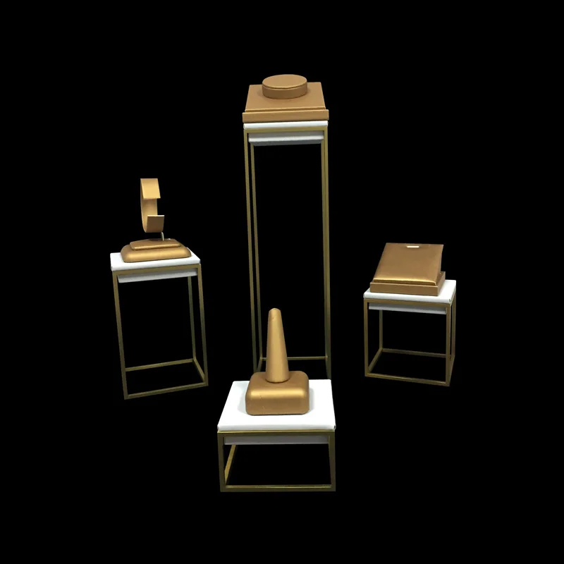 Stainless Steel White PU Window Jewelry Counter Showcase Gold PU Necklace Ring Bracelet Organizer Pendant Bangle Chain Stand Set
Stainless Steel White PU Window Jewelry Counter Showcase Gold PU Necklace Ring Bracelet Organizer Pendant Bangle Chain Stand Set