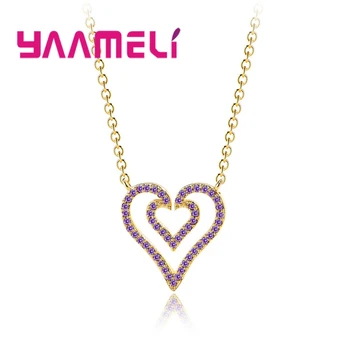 Good Selling Solid 24K Gold Color Purple Cubic Zircon Heart Shape Design Necklace For Women Ladies Jewelry Crystal Gift
Good Selling Solid 24K Gold Color Purple Cubic Zircon Heart Shape Design Necklace For Women Ladies Jewelry Crystal Gift