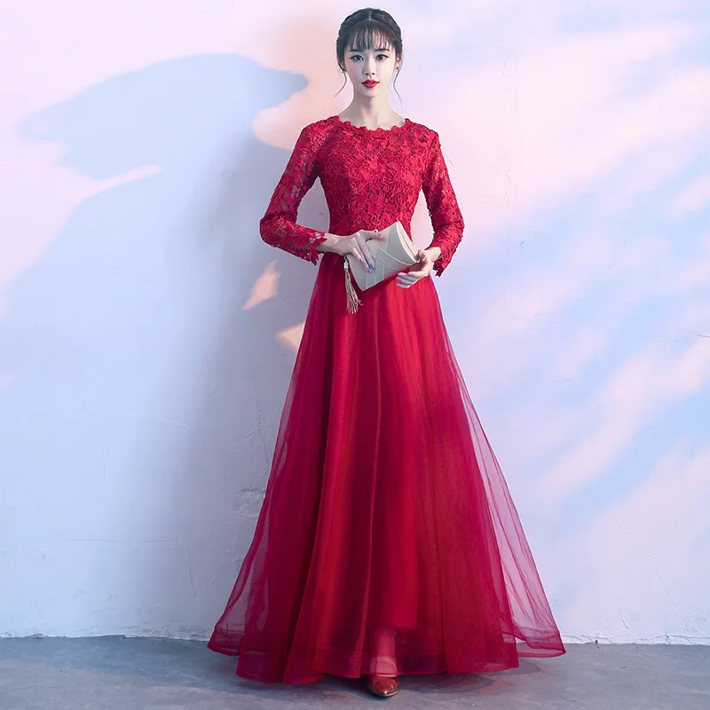Luxury Burgundy Long Sleeve Evening Dresses A Line Beading Crystal Evening Gown Formal Real Picture 2019 Vestido De Festa Longo
Luxury Burgundy Long Sleeve Evening Dresses A Line Beading Crystal Evening Gown Formal Real Picture 2019 Vestido De Festa Longo