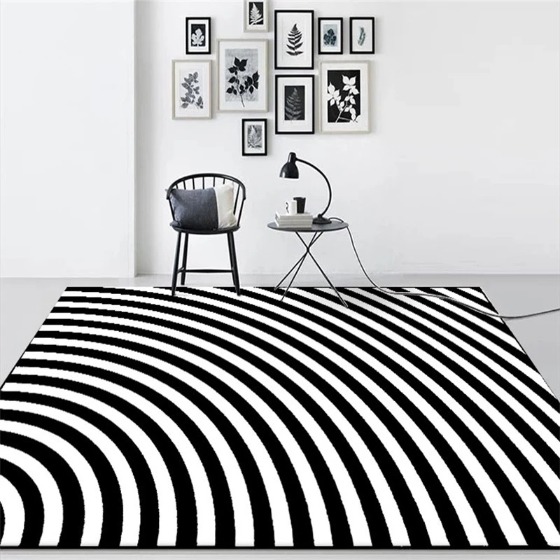 Nordic Style Tapete 3D White Black Striped Home Decoration Large Carpets Anti-Skid Area Rugs Living Room Bedroom Decor Floor Mat
Nordic Style Tapete 3D White Black Striped Home Decoration Large Carpets Anti-Skid Area Rugs Living Room Bedroom Decor Floor Mat