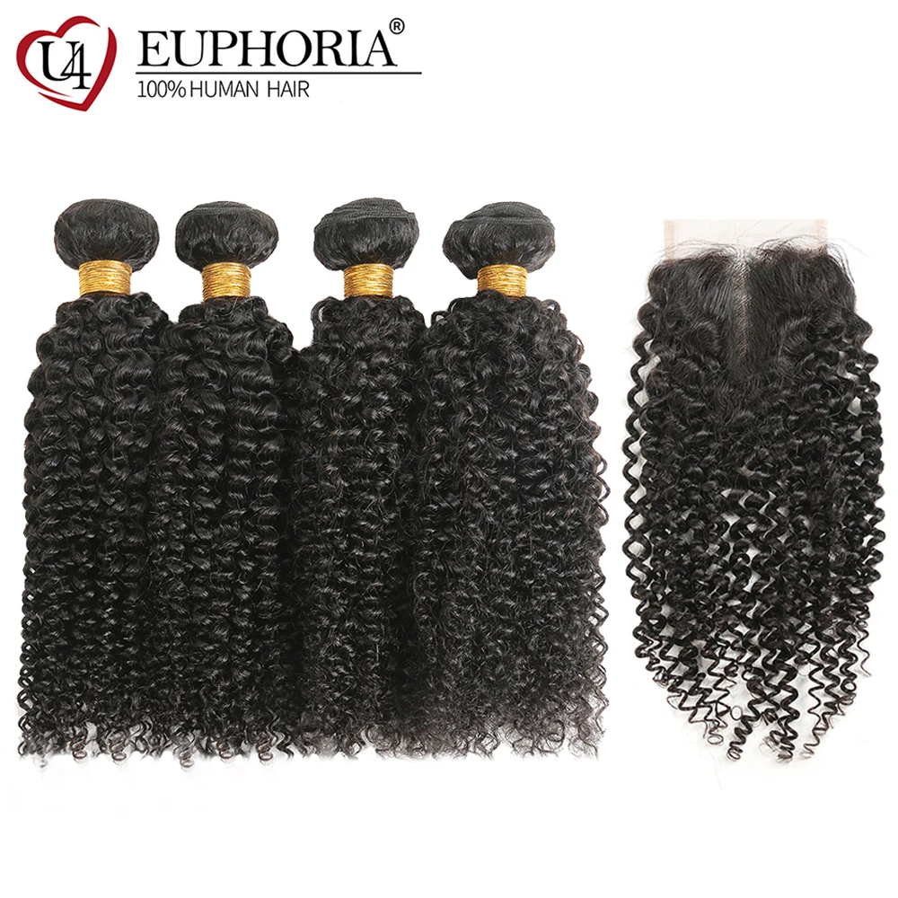 Kinky Curly Human Hair Weaves Bundle With Closure Brazilian Natural Color Hair Weft 3/4 Bundles With Non Remy Closures EUPHORIA
Kinky Curly Human Hair Weaves Bundle With Closure Brazilian Natural Color Hair Weft 3/4 Bundles With Non Remy Closures EUPHORIA