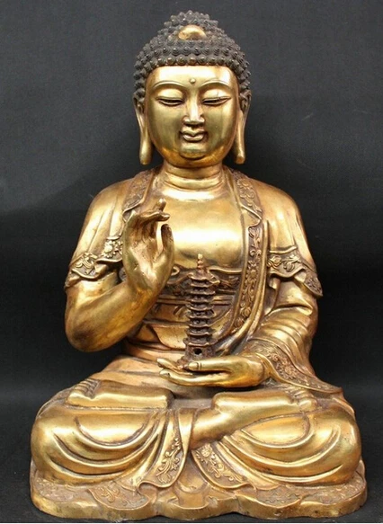 Fast Shipping17" Tibet Buddhism Bronze Gilt Seat Shakyamuni Amitabha Buddha Pagoda Statue
Fast Shipping17" Tibet Buddhism Bronze Gilt Seat Shakyamuni Amitabha Buddha Pagoda Statue