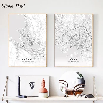 Norway City Map Modern City White Map Canvas Art Print Wall Pictures for Living Room No Frame
Norway City Map Modern City White Map Canvas Art Print Wall Pictures for Living Room No Frame