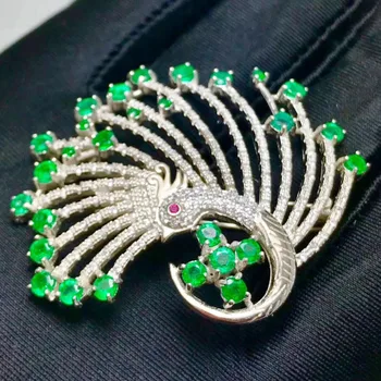 natural green emerald Elegant Luxurious Peacock wings brooch Pendant natural gemstone brooch S925 silver women gift jewelry
natural green emerald Elegant Luxurious Peacock wings brooch Pendant natural gemstone brooch S925 silver women gift jewelry