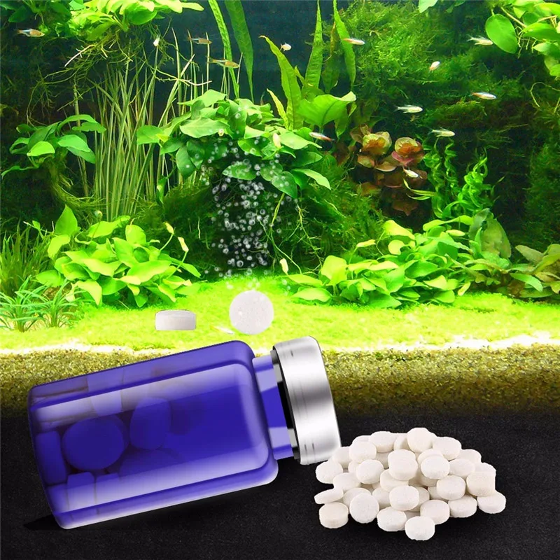 60pcs CO2 Tablet for Waterweed Water Grass Aquarium Plants Aquatic Leaf Float Grass Fish Tank CO2 Carbon dioxide Slice diffuser6