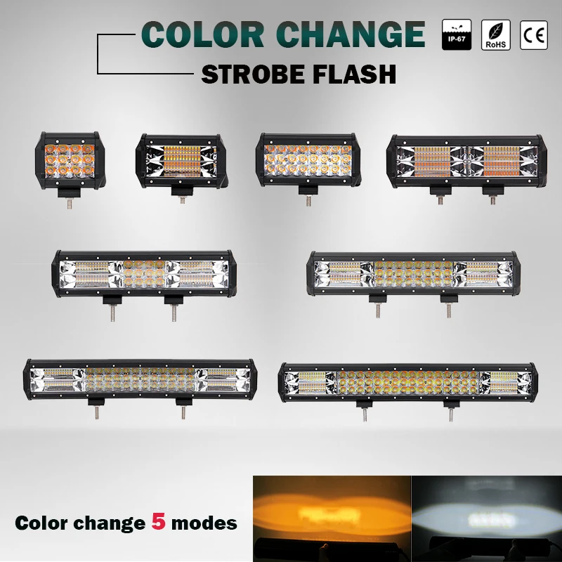 4 inch to 20 inch 36W to 288W amber white double color strobe flash car offroad 5 modes 4300K 6000K LED light bar work 12v 24v
4 inch to 20 inch 36W to 288W amber white double color strobe flash car offroad 5 modes 4300K 6000K LED light bar work 12v 24v