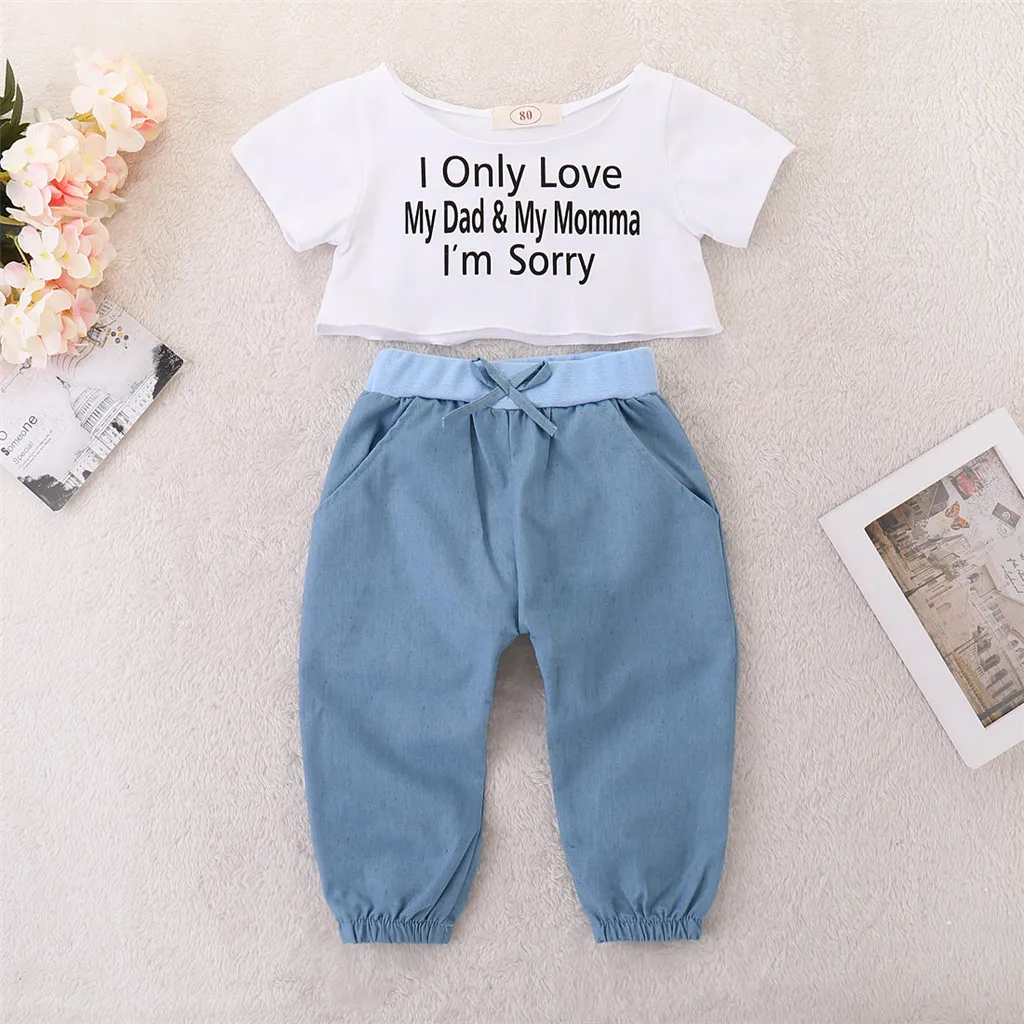 2019 2019 FASHION Summer Clothes For Kids Baby Girls Toddler Baby Girls Clothing Set Navel Letter Tops Solid Pants Outfit
2019 2019 FASHION Summer Clothes For Kids Baby Girls Toddler Baby Girls Clothing Set Navel Letter Tops Solid Pants Outfit