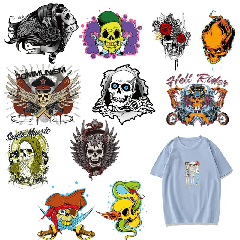 Punk Skull Patches Animals Girl Patch Iron Transfer for Kid Clothes DIY T-shirt Jacket Washable Stickers Applique Thermal Press
Punk Skull Patches Animals Girl Patch Iron Transfer for Kid Clothes DIY T-shirt Jacket Washable Stickers Applique Thermal Press